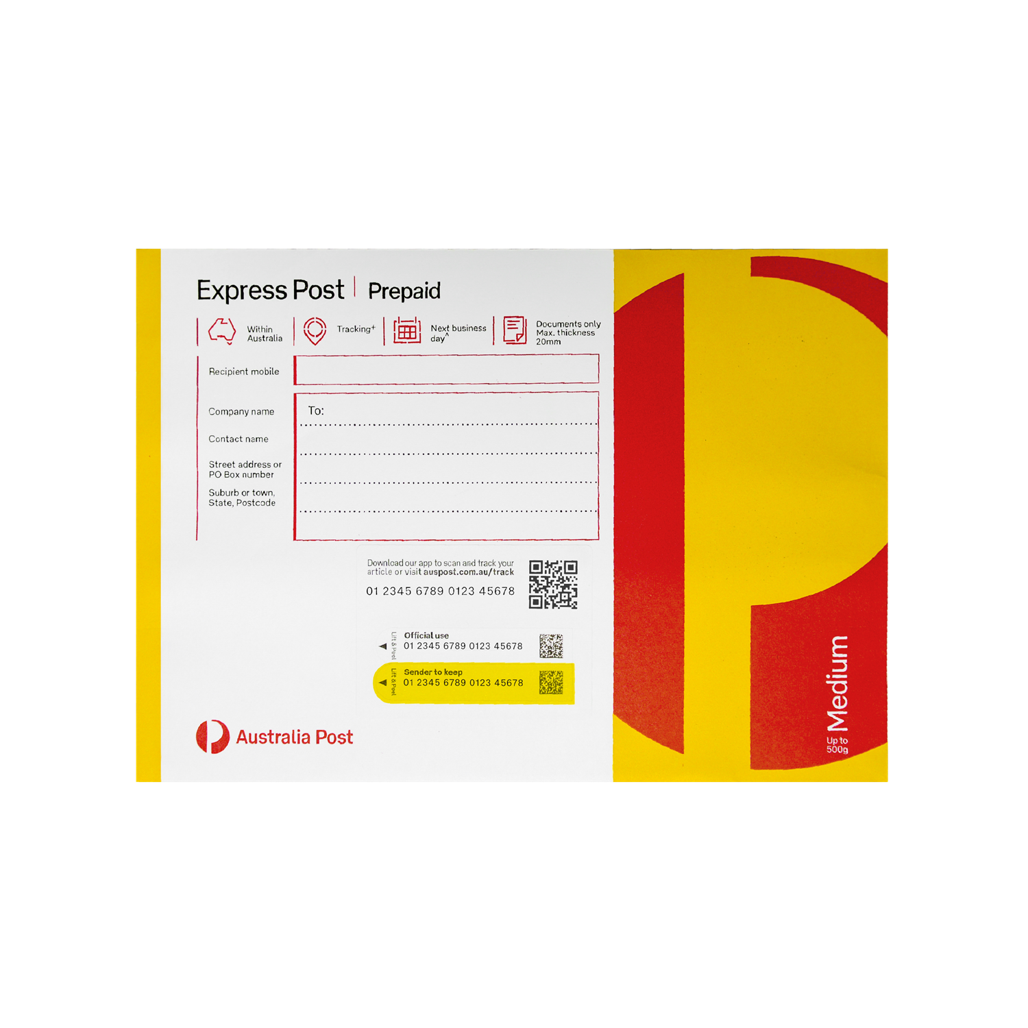 Australia Post Express Post Medium C5 Envelope – 20 Pack RRP $172