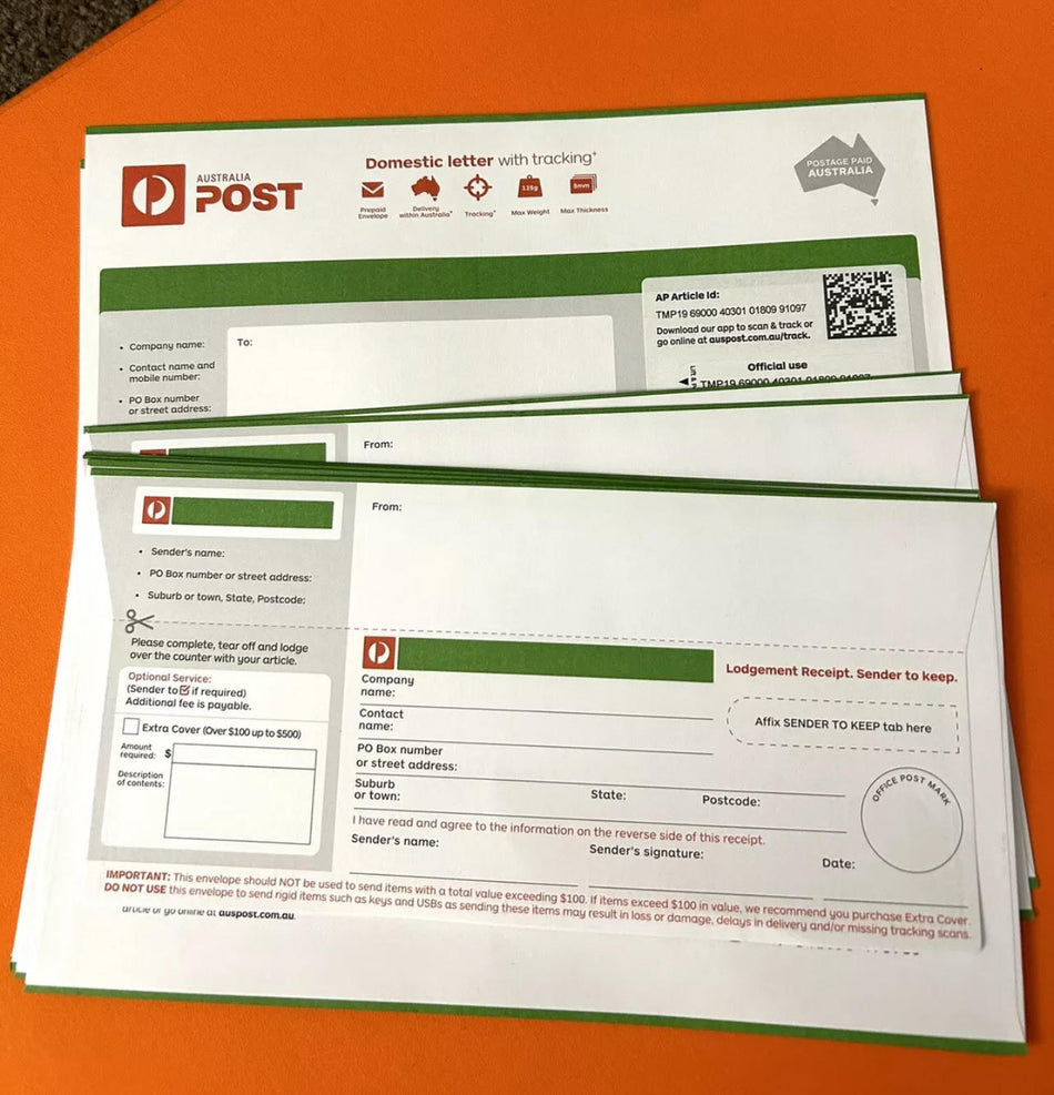 Domestic Letter with Tracking Prepaid Envelope Small – 1000 Pack RRP $4600