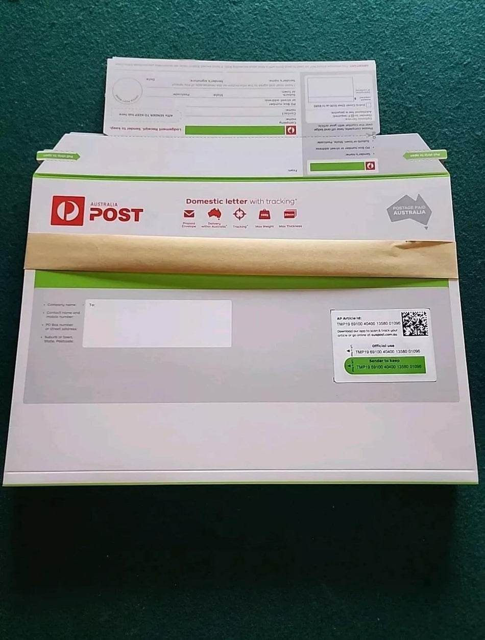 Domestic Letter with Tracking Prepaid Envelope Large – 1000 Pack RRP $7920